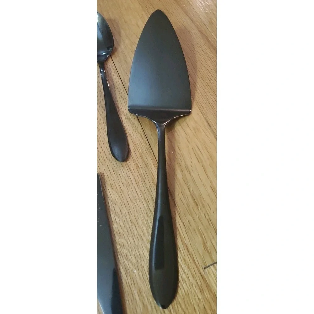 Cambridge Titanium Coated Shiny Black Flatware Cutlery Fork Knife Spoon 20pc Lot